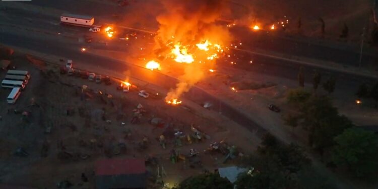 Horror as many feared dead, vehicles burnt in Abuja tanker explosion
