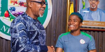 WAFCON 2026: Abiodun gifts Super Falcons N50m, as Coach Madugu, Ajibade laud facilities at MKO Stadium